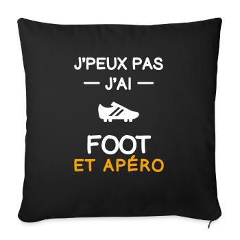 I can't football cleats aperitif footballer - Sofa pillowcase 17,3'' x 17,3'' (45 x 45 cm) - black - Front