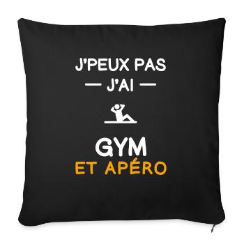 I can't I have gym aperitif gymnast - Sofa pillowcase 17,3'' x 17,3'' (45 x 45 cm) - black - Front