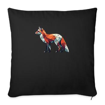 Geometric Art Fox Foxes - Sofa pillowcase 17,3'' x 17,3'' (45 x 45 cm) - black - Front