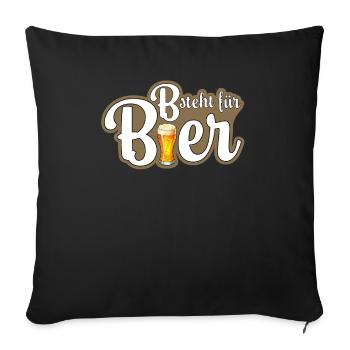 B is for beer - Sofa pillowcase 17,3'' x 17,3'' (45 x 45 cm) - black - Front