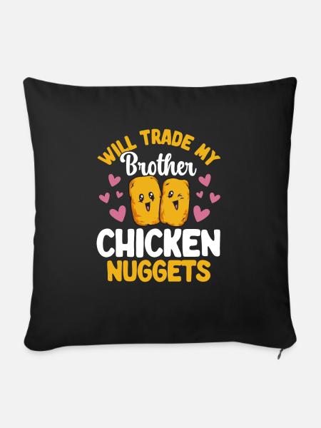 Chicken Nugget Liebhaber Chicken Nuggets - Sofakissenbezug 45 x 45 cm - Schwarz