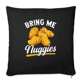 Chicken Nugget Lover Chicken Nuggets - Sofa pillowcase 17,3'' x 17,3'' (45 x 45 cm) - black - Front