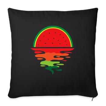 Pastèque Coucher de soleil - Housse de coussin décorative 45 x 45 cm - noir - Devant