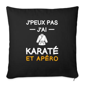 I can't I karate aperitif karateka - Sofa pillowcase 17,3'' x 17,3'' (45 x 45 cm) - black - Front