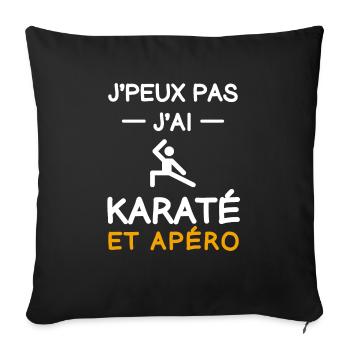 I can't I karate aperitif karateka - Sofa pillowcase 17,3'' x 17,3'' (45 x 45 cm) - black - Front