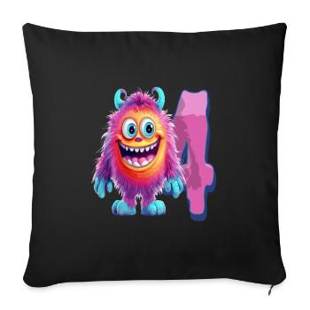 Monster design for children – four years - Sofa pillowcase 17,3'' x 17,3'' (45 x 45 cm) - black - Front