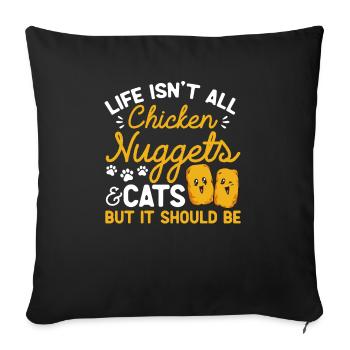 Chicken Nugget Lover Chicken Nuggets - Sofa pillowcase 17,3'' x 17,3'' (45 x 45 cm) - black - Front