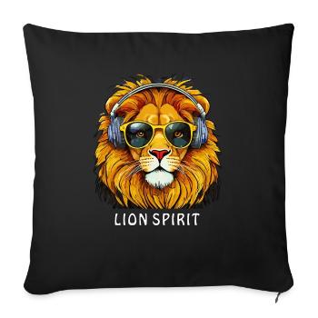 LION SPIRIT - Sofa pillowcase 17,3'' x 17,3'' (45 x 45 cm) - black - Front