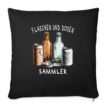 COLLECTEURS DE BOUTEILLES ET CANETTES - Housse de coussin décorative 45 x 45 cm - noir - Devant
