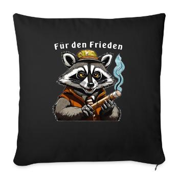 RACCOON JOINT POUR LA PAIX - Housse de coussin décorative 45 x 45 cm - noir - Devant