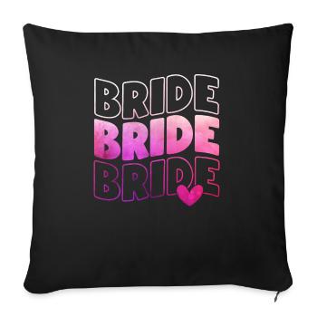 EVJF Enterrement Vie de Jeune Fille Future Mariée - Housse de coussin décorative 45 x 45 cm - noir - Devant