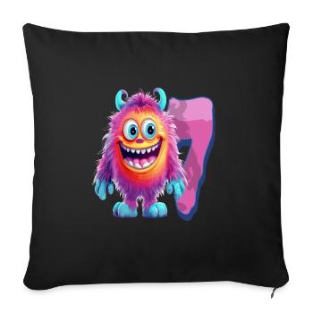 Monster Design for Kids – Seven Years - Sofa pillowcase 17,3'' x 17,3'' (45 x 45 cm) - black - Front
