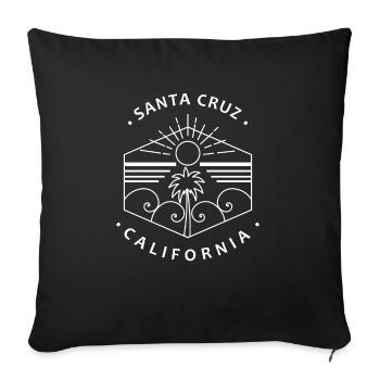 Santa Cruz California shirt design - Sofa pillowcase 17,3'' x 17,3'' (45 x 45 cm) - black - Front
