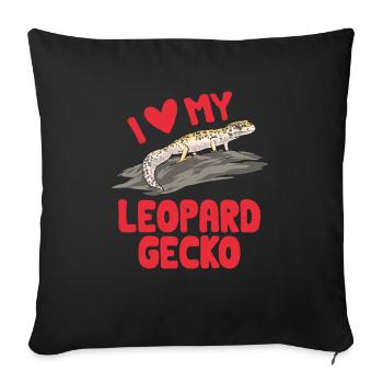 Leopard Gecko Reptile Pet Gecko - Sofa pillowcase 17,3'' x 17,3'' (45 x 45 cm) - black - Front
