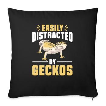 Leopard Gecko Reptile Pet Gecko - Sofa pillowcase 17,3'' x 17,3'' (45 x 45 cm) - black - Front