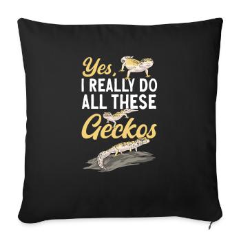 Leopard Gecko Reptile Pet Gecko - Sofa pillowcase 17,3'' x 17,3'' (45 x 45 cm) - black - Front