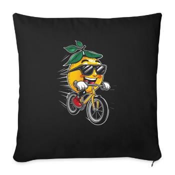 Zitrone Radfahren auf Fahrrad-Geschenk - Sofakissenbezug 45 x 45 cm - Schwarz - Vorne