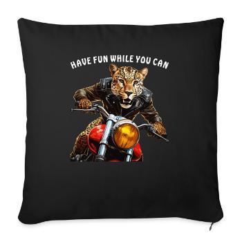MOTORRAD HAVE FUN WHILE YOU CAN - Sofakissenbezug 45 x 45 cm - Schwarz - Vorne