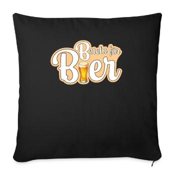 B is for beer - Sofa pillowcase 17,3'' x 17,3'' (45 x 45 cm) - black - Front