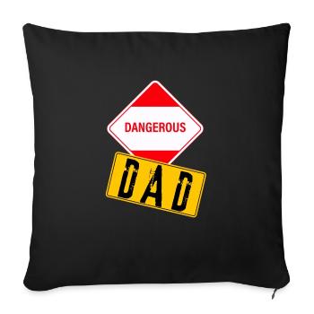 Papa Dangereux ! - Housse de coussin décorative 45 x 45 cm - noir - Devant