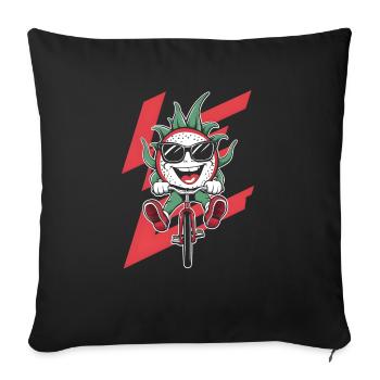 Drachenfrucht Radfahren Auf Dem Fahrrad Geschenk - Sofakissenbezug 45 x 45 cm - Schwarz - Vorne