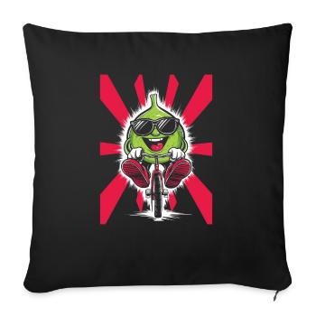 Feige, Radfahren, Auf, Fahrrad, Geschenk - Sofakissenbezug 45 x 45 cm - Schwarz - Vorne