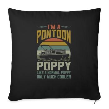 Pontoon Boat Poppy Apparel Funny Father's Day - Sofa pillowcase 17,3'' x 17,3'' (45 x 45 cm) - black - Front