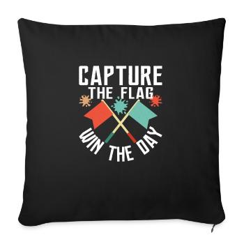 Capturez le drapeau, gagnez la journée Paintball Tactical P - Housse de coussin décorative 45 x 45 cm - noir - Devant