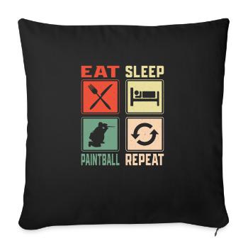 Eat Sleep Paintball Repeat Paintballer Tactical Pl - Sofakissenbezug 45 x 45 cm - Schwarz - Vorne