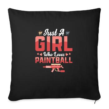 Just A Girl Who Loves Paintball Paintballer Tactic - Sofa pillowcase 17,3'' x 17,3'' (45 x 45 cm) - black - Front