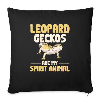 Leopardgecko Reptil Haustier Gecko - Sofakissenbezug 45 x 45 cm - Schwarz - Vorne