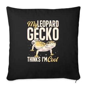 Leopard Gecko Reptile Pet Gecko - Sofa pillowcase 17,3'' x 17,3'' (45 x 45 cm) - black - Front