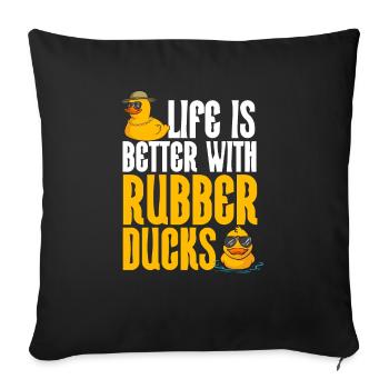 Canard en caoutchouc Canard en caoutchouc - Housse de coussin décorative 45 x 45 cm - noir - Devant