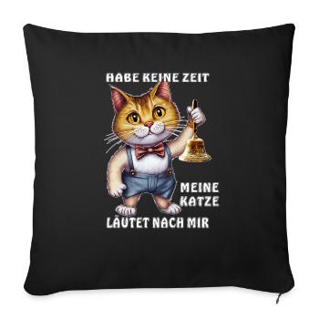 MY CAT RINGS FOR ME - Sofa pillowcase 17,3'' x 17,3'' (45 x 45 cm) - black - Front