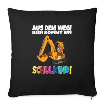 Écolier 2024 Inscription à l’école Retour à l’école - Housse de coussin décorative 45 x 45 cm - noir - Devant