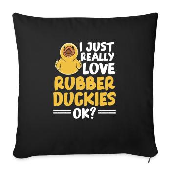 Canard en caoutchouc Canard en caoutchouc - Housse de coussin décorative 45 x 45 cm - noir - Devant