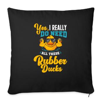 Canard en caoutchouc Canard en caoutchouc - Housse de coussin décorative 45 x 45 cm - noir - Devant