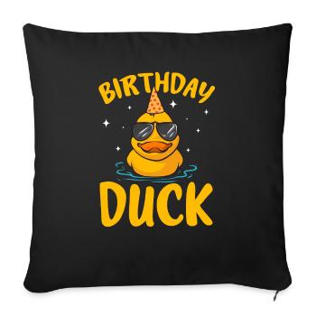 Quietscheentchen Quietscheente Gummiente - Sofakissenbezug 45 x 45 cm - Schwarz - Vorne