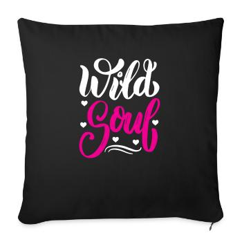Embrace your untamed spirit with our - Sofa pillowcase 17,3'' x 17,3'' (45 x 45 cm) - black - Front