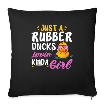 Canard en caoutchouc Canard en caoutchouc - Housse de coussin décorative 45 x 45 cm - noir - Devant