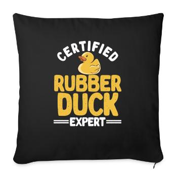 Canard en caoutchouc Canard en caoutchouc - Housse de coussin décorative 45 x 45 cm - noir - Devant