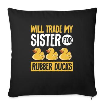 Canard en caoutchouc Canard en caoutchouc - Housse de coussin décorative 45 x 45 cm - noir - Devant