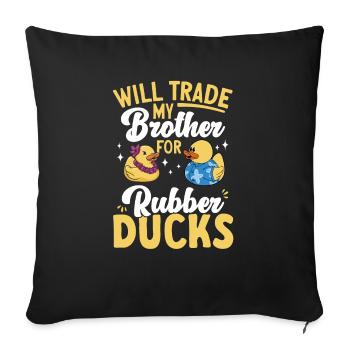 Canard en caoutchouc Canard en caoutchouc - Housse de coussin décorative 45 x 45 cm - noir - Devant