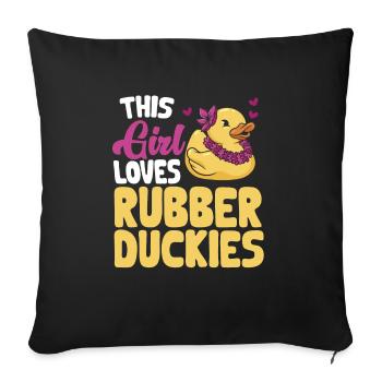 Canard en caoutchouc Canard en caoutchouc - Housse de coussin décorative 45 x 45 cm - noir - Devant