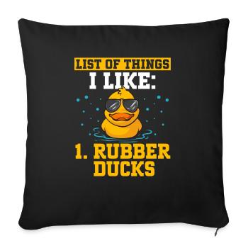 Canard en caoutchouc Canard en caoutchouc - Housse de coussin décorative 45 x 45 cm - noir - Devant