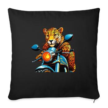 LEOPARD MOTORCYCLE - Sofa pillowcase 17,3'' x 17,3'' (45 x 45 cm) - black - Front
