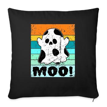 Moo Cow Print Halloween Costume - Sofa pillowcase 17,3'' x 17,3'' (45 x 45 cm) - black - Front
