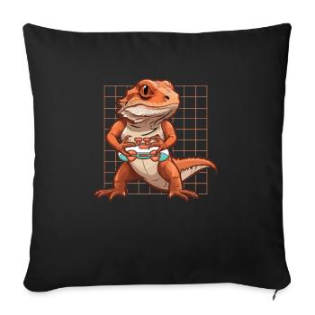Spiele Controller Gaming Rex Dino Mit Controller - Sofakissenbezug 45 x 45 cm - Schwarz - Vorne