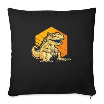 Spiele Controller Gaming Rex Dino Mit Controller - Sofakissenbezug 45 x 45 cm - Schwarz - Vorne
