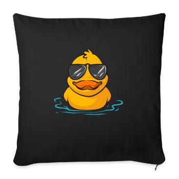 Quietscheentchen Quietscheente Gummiente - Sofakissenbezug 45 x 45 cm - Schwarz - Vorne